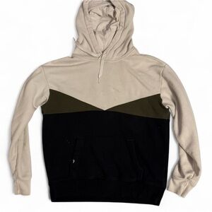 Hollister Colorblock Hoodie - Cream, Olive, and Black